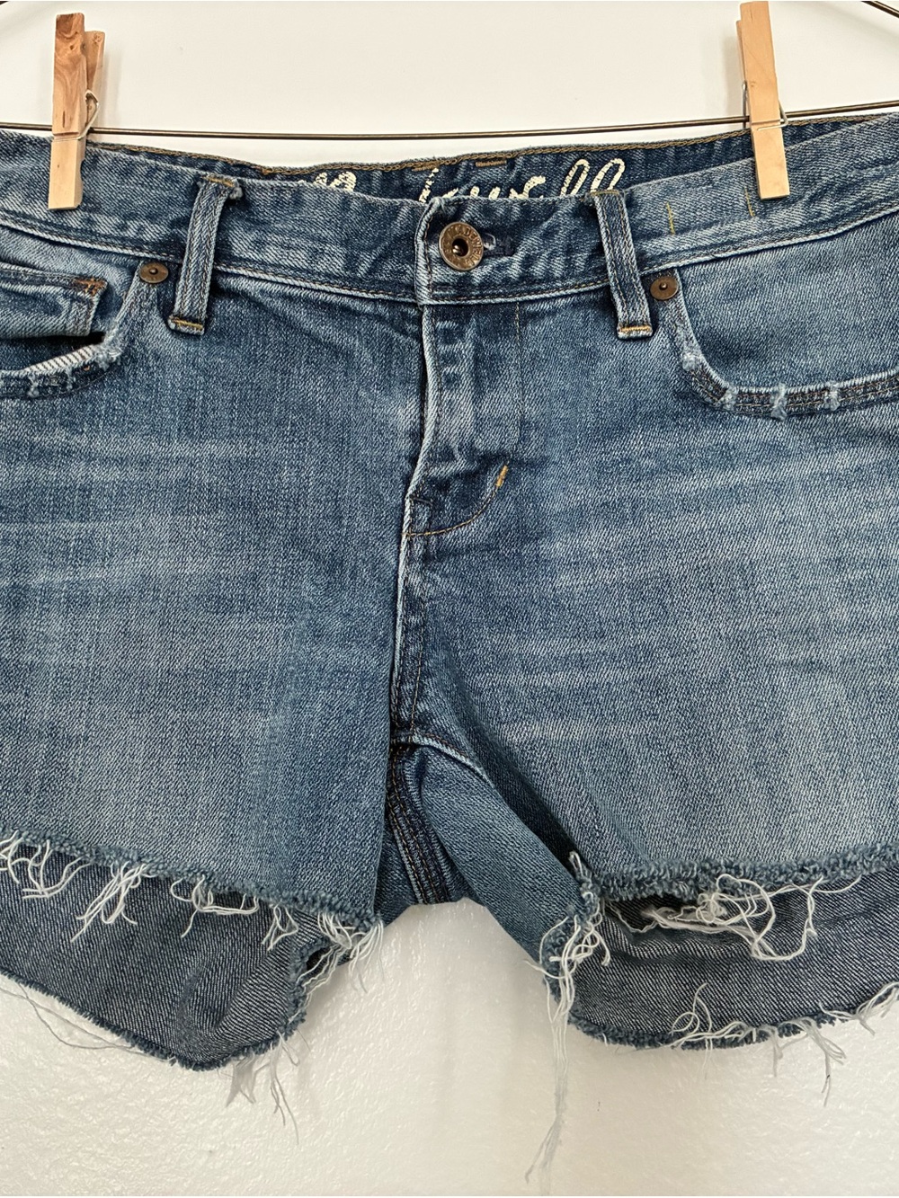 Madewell Distressed Light Blue Denim Jean Shorts